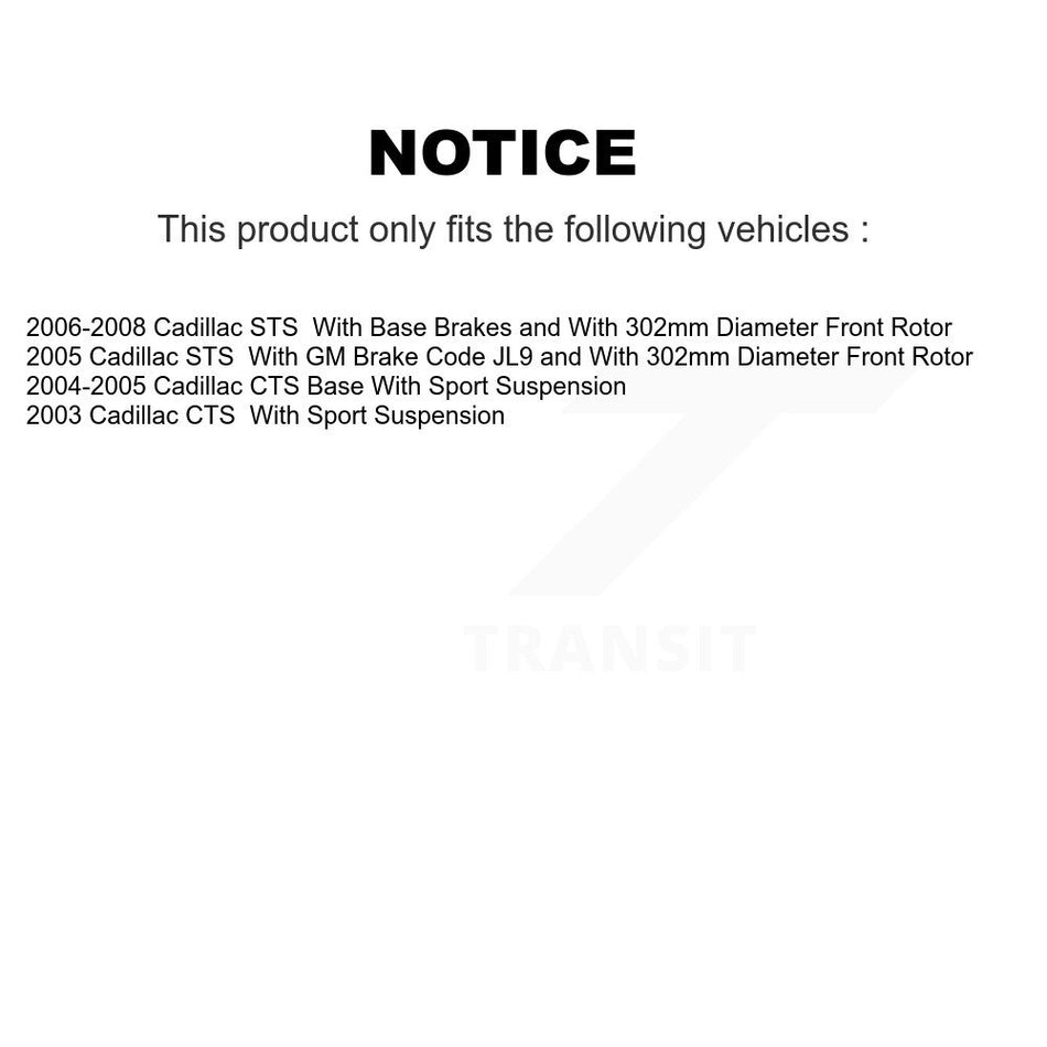 Front Disc Brake Rotors And Ceramic Pads Kit For Cadillac CTS STS K8T-100032