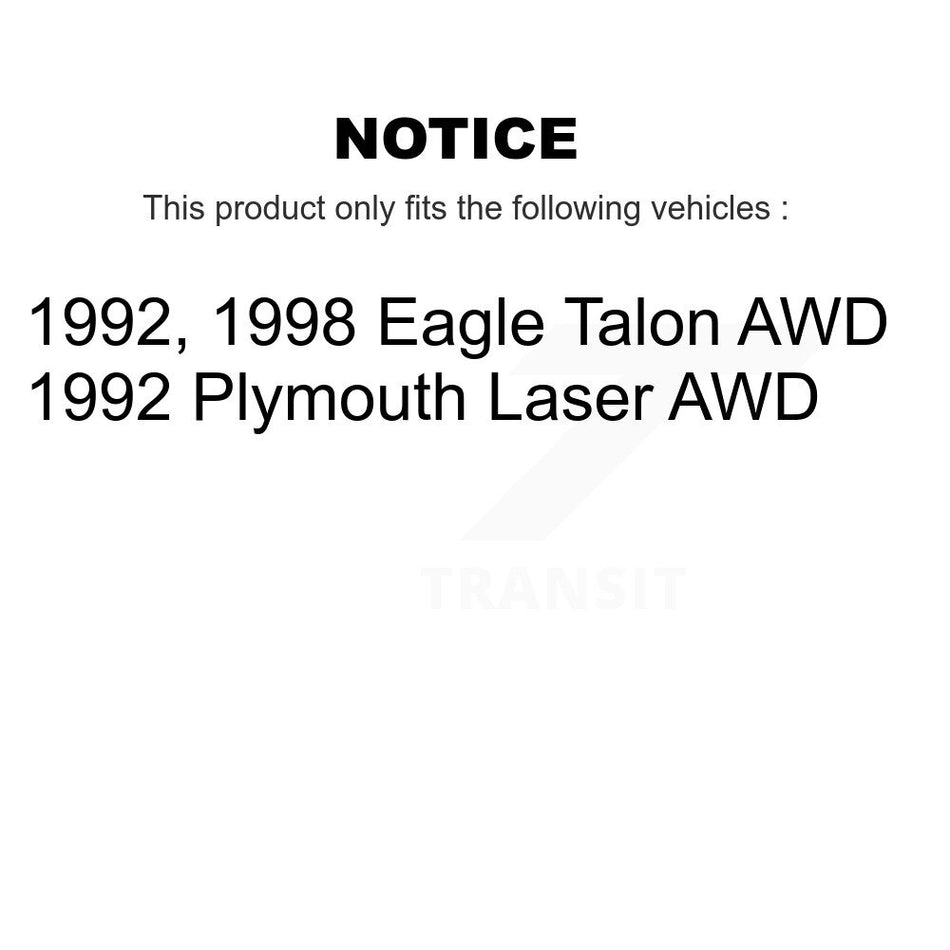 Front Brake Rotor & Ceramic Pad Kit For Eagle Talon Plymouth Laser Mitsubishi Eclipse AWD K8T-100273