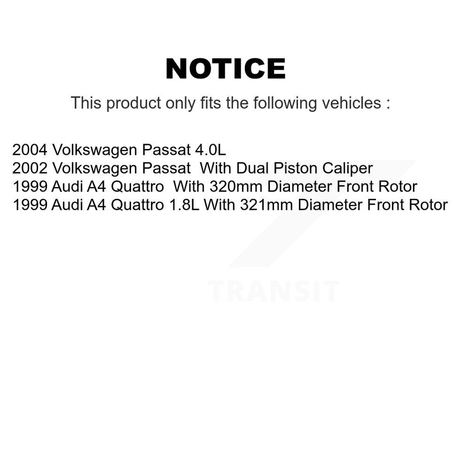 Front Disc Brake Rotors And Ceramic Pads Kit For Volkswagen Passat Audi A4 Quattro K8T-100290