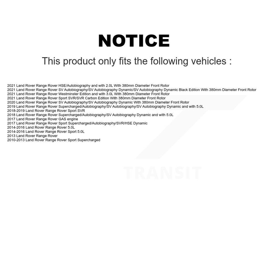 Front Disc Brake Rotors And Ceramic Pads Kit For Land Rover Range Sport K8T-100630