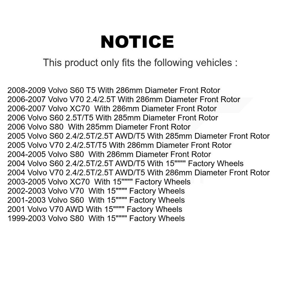 Front Rear Disc Brake Rotors And Ceramic Pads Kit For Volvo S60 V70 XC70 S80 K8T-101196