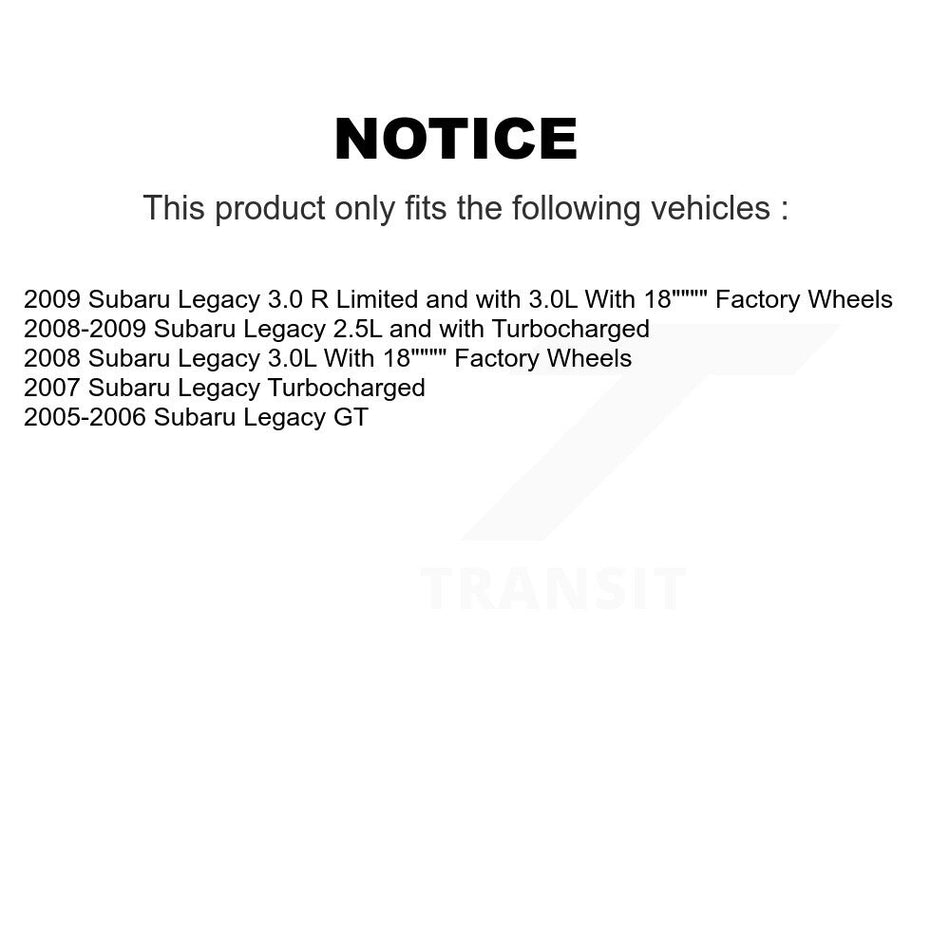 Front Rear Disc Brake Rotors And Ceramic Pads Kit For Subaru Legacy K8T-101306