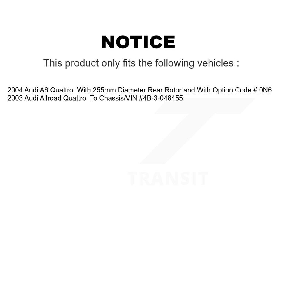 Rear Disc Brake Rotors And Ceramic Pads Kit For Audi A6 Quattro Allroad K8T-101861