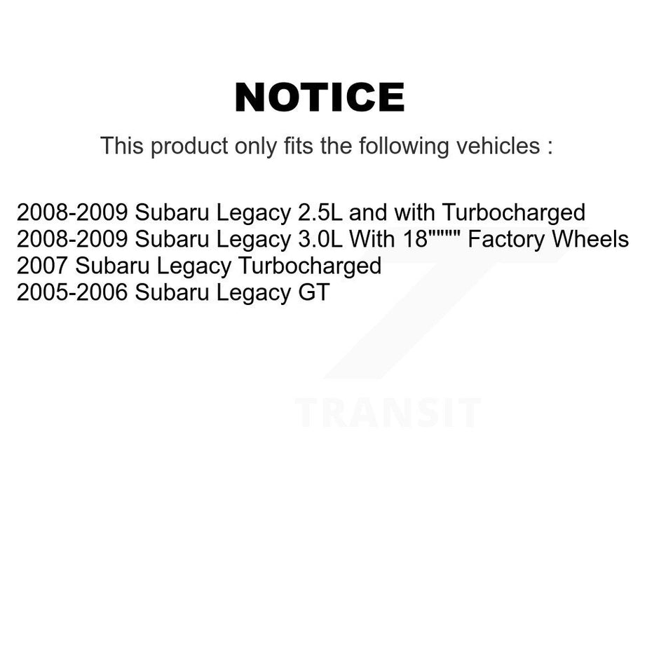 Rear Disc Brake Rotors And Ceramic Pads Kit For Subaru Legacy K8T-101930