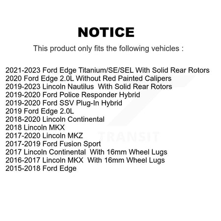 Rear Brake Rotor Ceramic Pad Kit For Ford Edge Fusion Lincoln Nautilus MKX MKZ SSV Hybrid K8T-102113