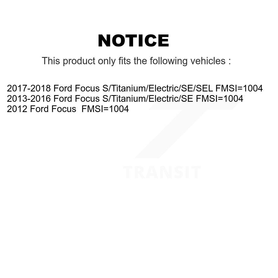 Front Rear Disc Brake Rotors Ceramic Pads And Drum Kit (7Pc) For Ford Focus FMSI=1004 K8T-102397