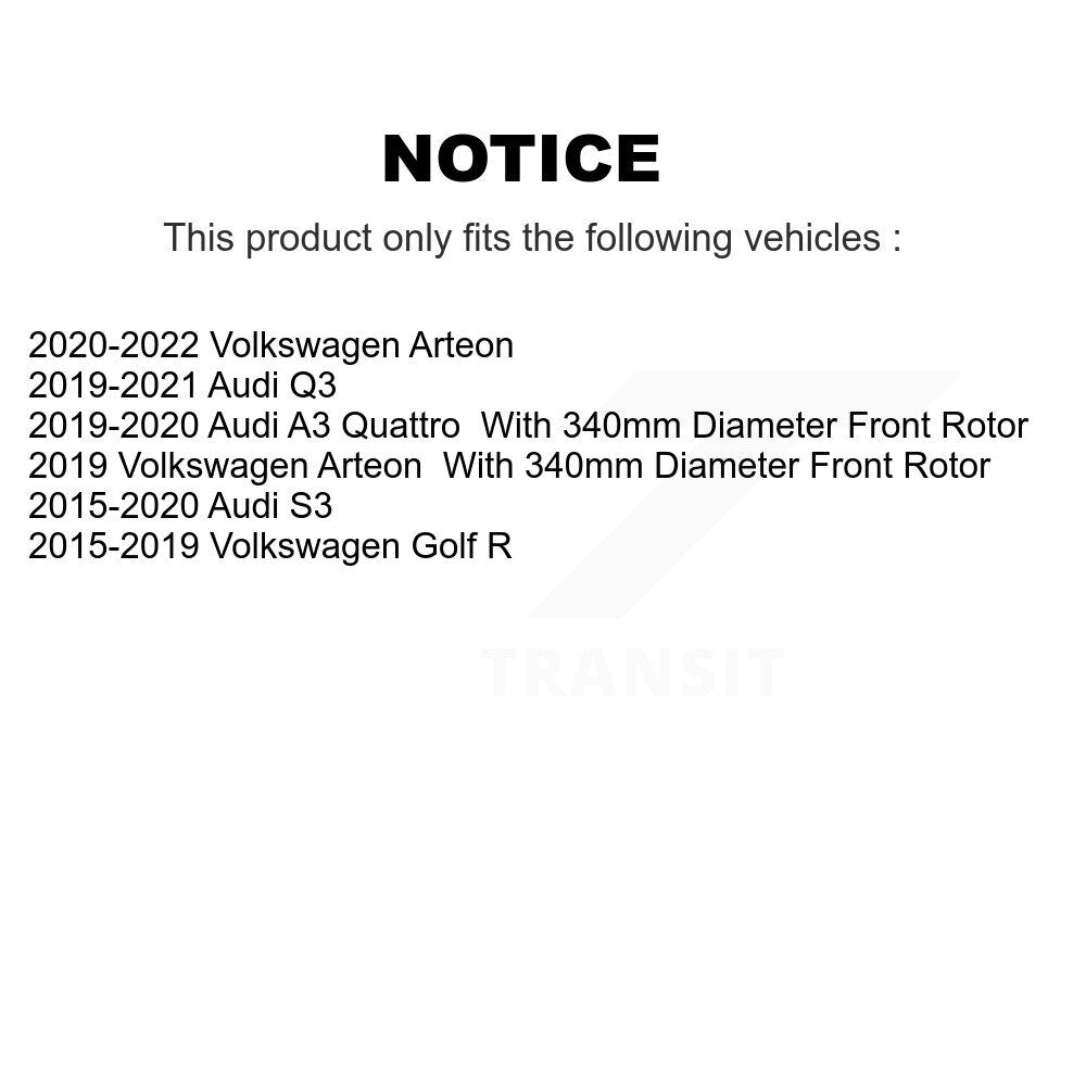Front Rear Brake Rotor Ceramic Pad Kit For Audi Q3 Volkswagen Golf R Arteon S3 A3 Quattro K8T-103124