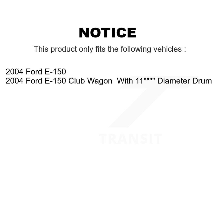 Front Rear Disc Brake Rotors Ceramic Pads And Drum Kit (9Pc) For 2004 Ford E-150 K8T-103478