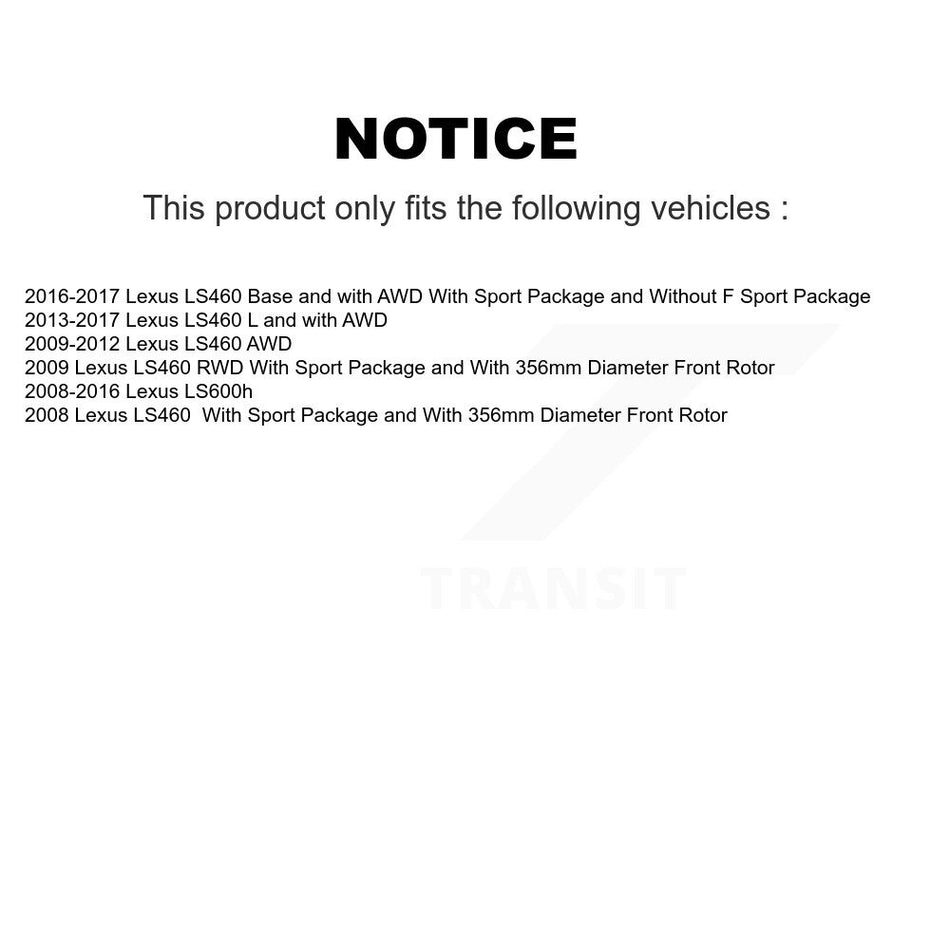 Front Rear Disc Brake Rotors And Ceramic Pads Kit (6Pc) For Lexus LS460 LS600h K8T-103817