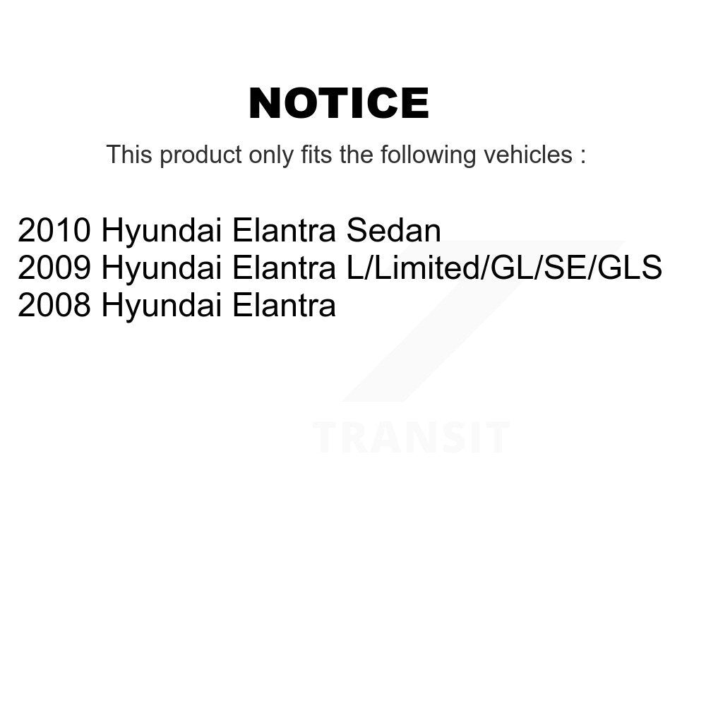 Front Rear Disc Brake Rotors Ceramic Pads And Drum Kit (9Pc) For Hyundai Elantra K8T-104363