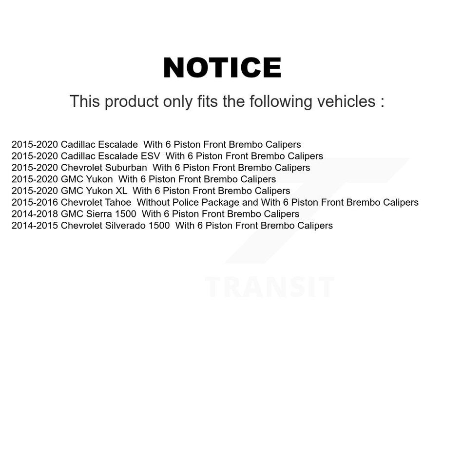 Front Brake Rotors Ceramic Pad Kit For GMC Sierra 1500 Chevrolet Silverado Yukon Cadillac K8T-104739