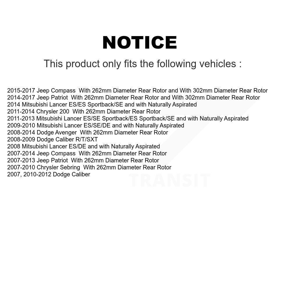 Rear Disc Rotors Ceramic Pads & Parking Shoes Kit For Jeep Patriot Dodge Chrysler Compass K8T-105446