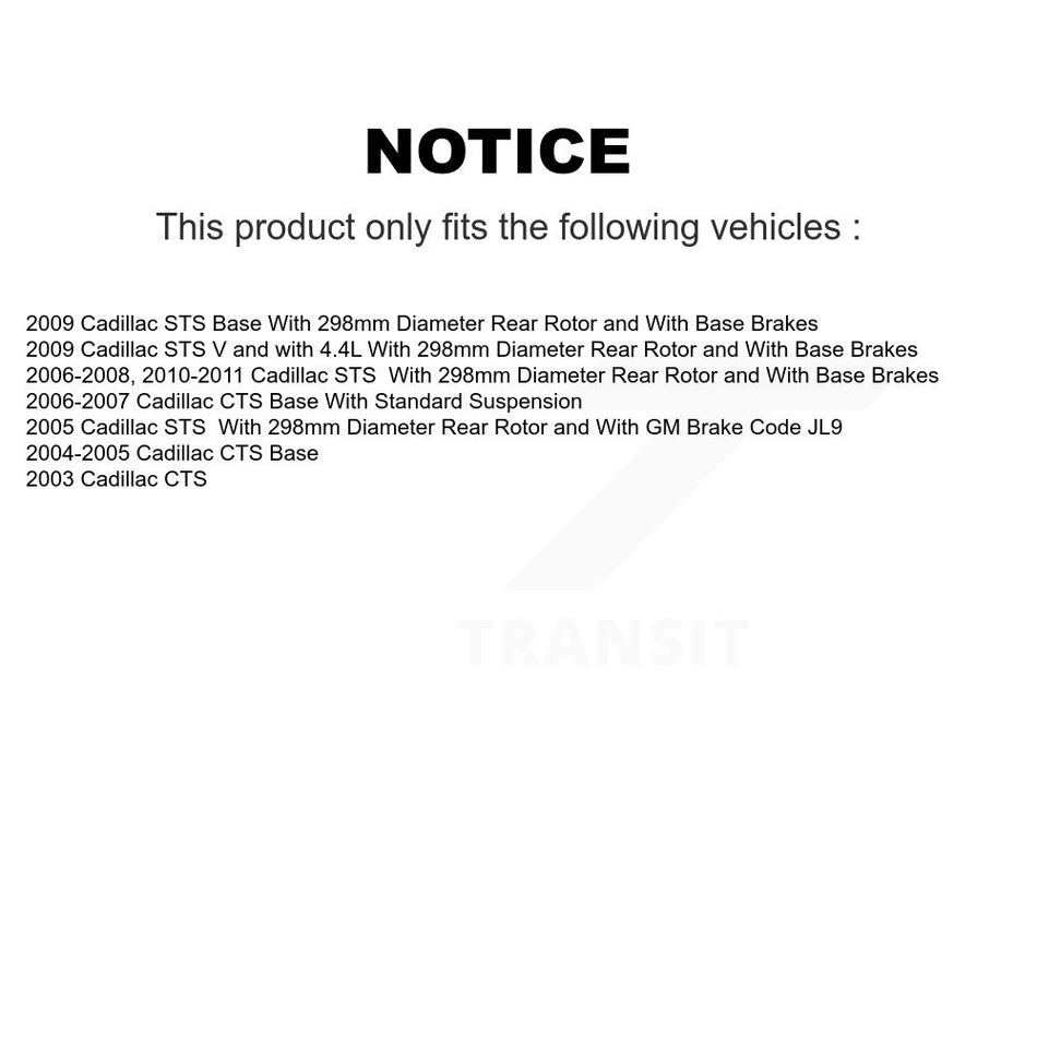 Rear Disc Rotors Ceramic Pads And Parking Brake Shoes Kit For Cadillac CTS STS K8T-105569