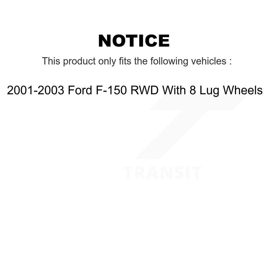 Rear Disc Rotors Ceramic Pads & Parking Shoes Kit For 01-03 Ford F-150 With 8 Lug Wheels K8T-105650