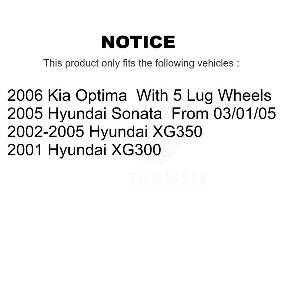 Rear Disc Rotors Ceramic Pads Parking Shoes Kit For Hyundai Sonata XG350 Kia Optima XG300 K8T-105659