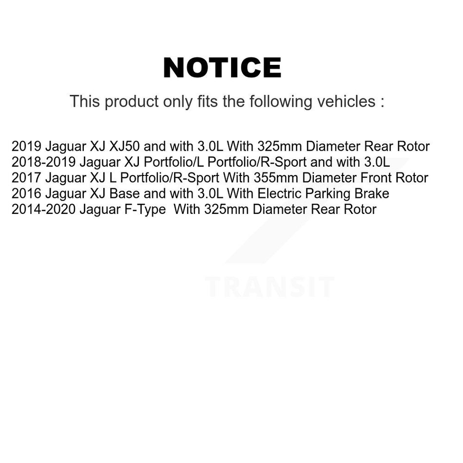 Rear Disc Brake Rotors And Ceramic Pads Kit For Jaguar F-Type XJ K8T-105765