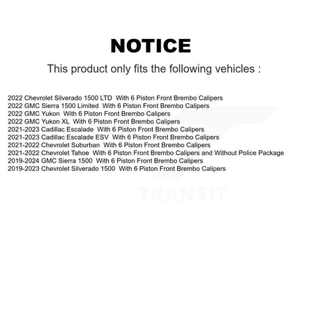Front Brake Rotor & Ceramic Pad Kit For GMC Sierra 1500 Chevrolet Silverado Tahoe Limited K8T-105784