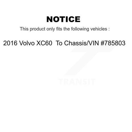 Front Rear Disc Brake Rotors & Ceramic Pad Kit For 2016 Volvo XC60 To Chassis VIN #785803 K8T-105915