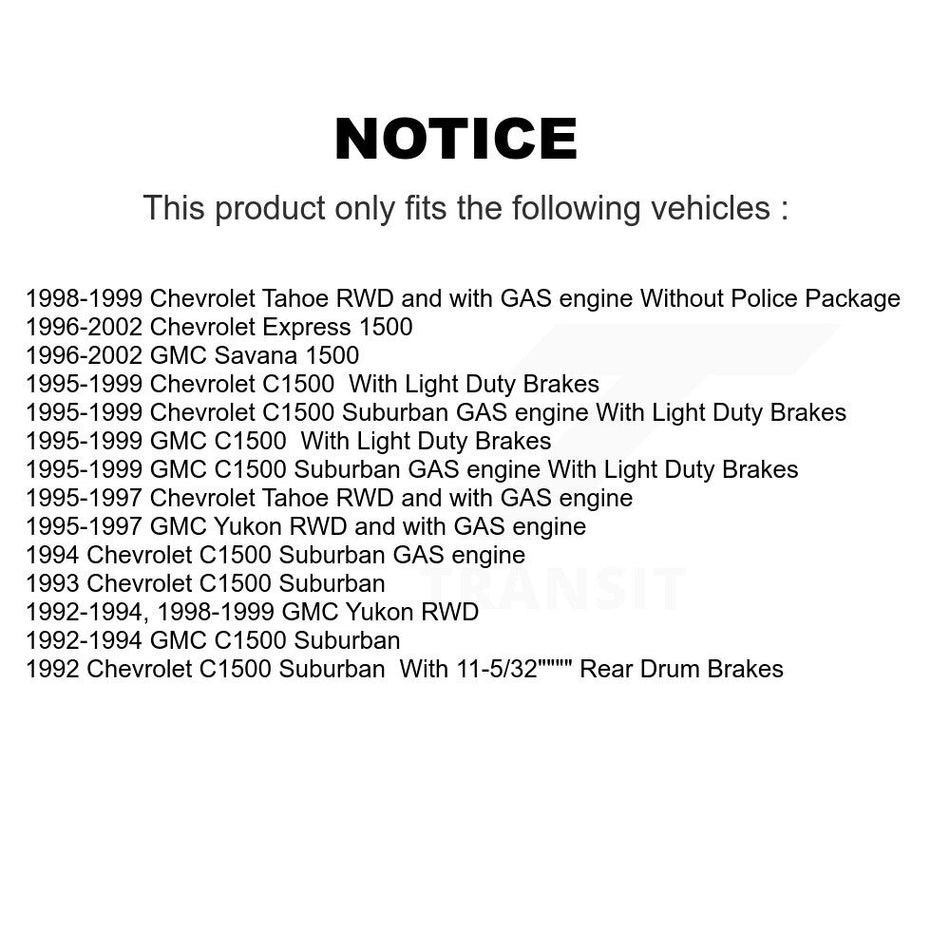 Front Brake Hub Rotor Inner & Outer Race Bearing Set Pads Kit For C1500 Chevrolet GMC KBB-1000028T