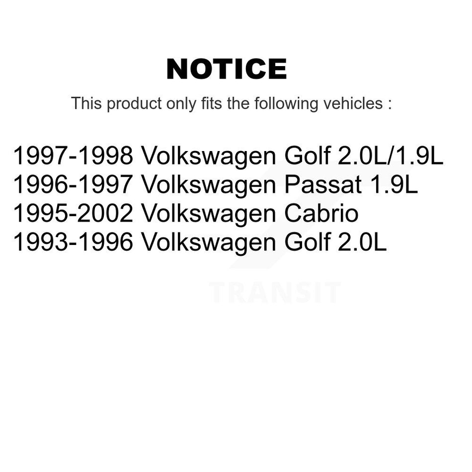 Front Wheel Bearing With Disc Brake Rotors And Ceramic Pads Kit For Volkswagen Cabrio Golf Passat KBB-100006