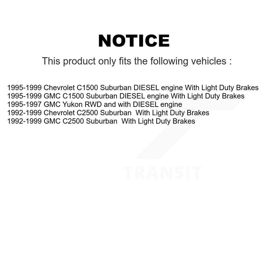 Front Disc Brake Hub Rotor Inner & Outer Race Bearing Set Pad Kit For GMC Yukon C1500 KBB-1000088T