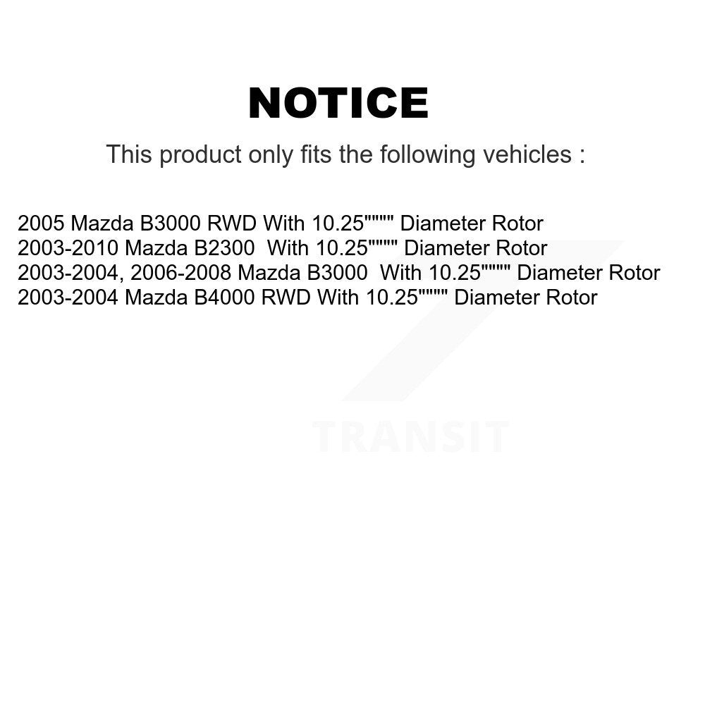 Front Brake Hub Rotor Inner & Outer Race Bearing Set Pads Kit For Mazda B3000 B2300 KBB-1000148T