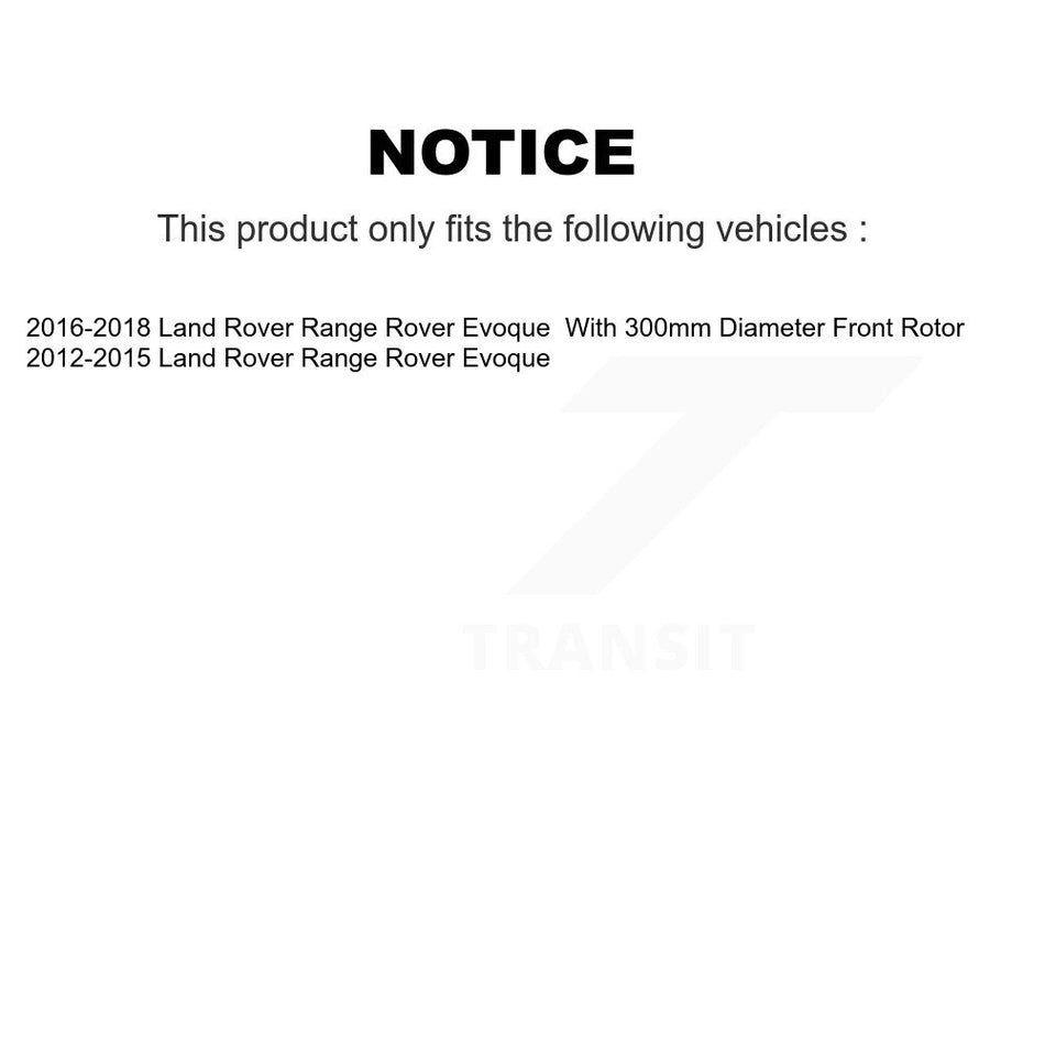 Front Wheel Bearing With Disc Brake Rotors And Ceramic Pads Kit For 2012-2015 Land Rover Range Evoque KBB-100200