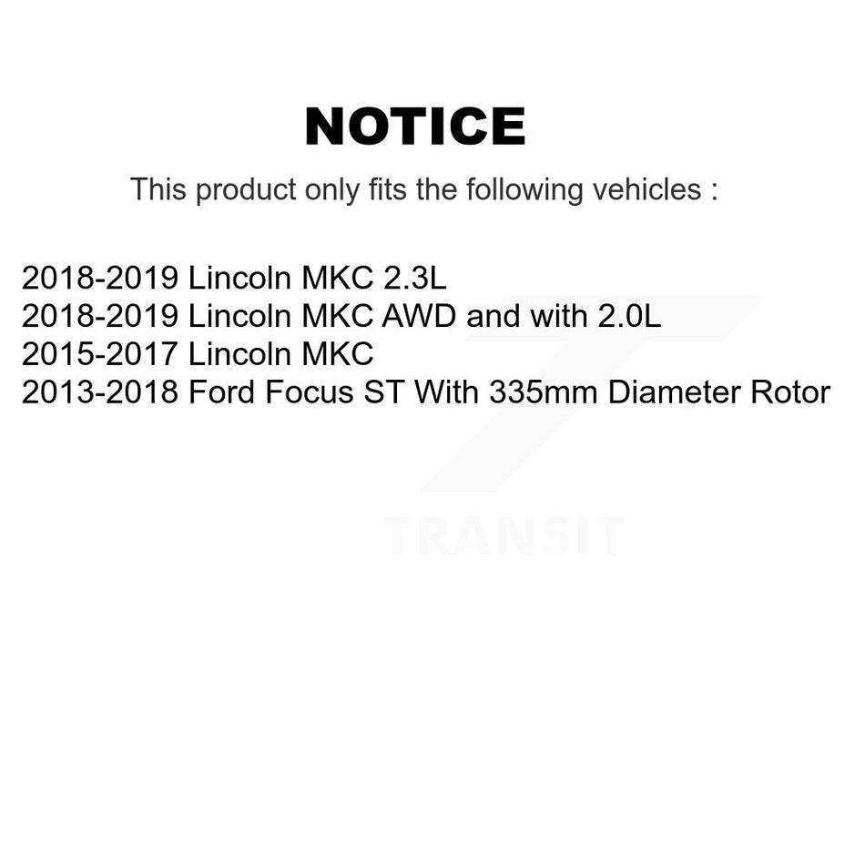 Front Wheel Bearing With Disc Brake Rotors And Ceramic Pads Kit For Ford Focus Lincoln MKC KBB-100294