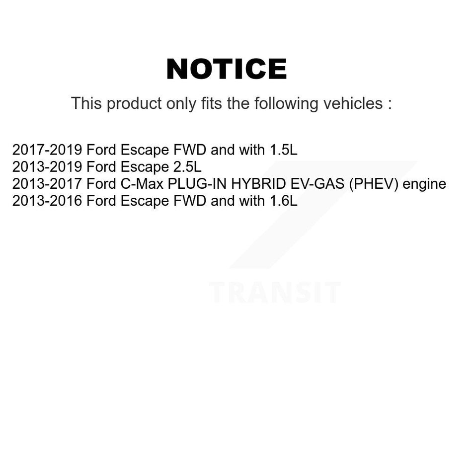 Front Wheel Bearing With Disc Brake Rotors And Ceramic Pads Kit For Ford Escape C-Max KBB-100298