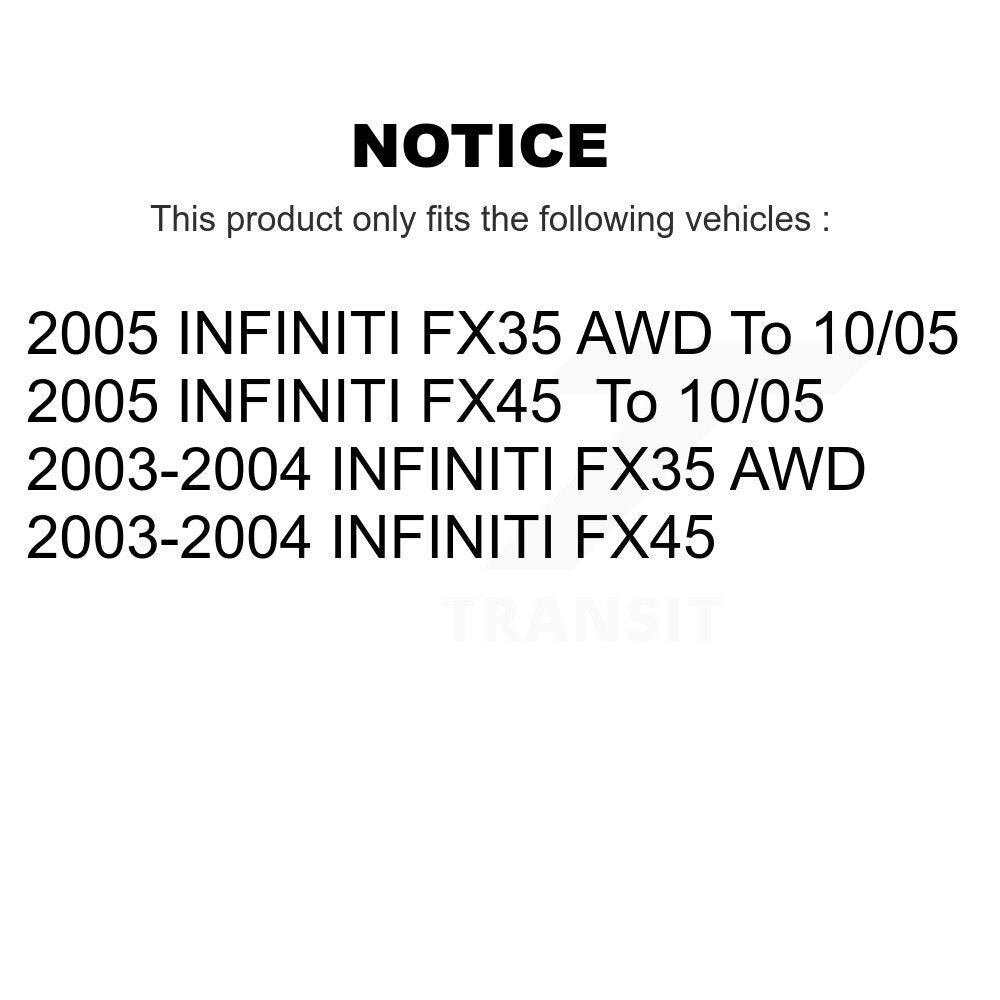 Front Hub Bearing Assembly Disc Brake Rotors And Ceramic Pads Kit For INFINITI FX35 FX45 KBB-100712