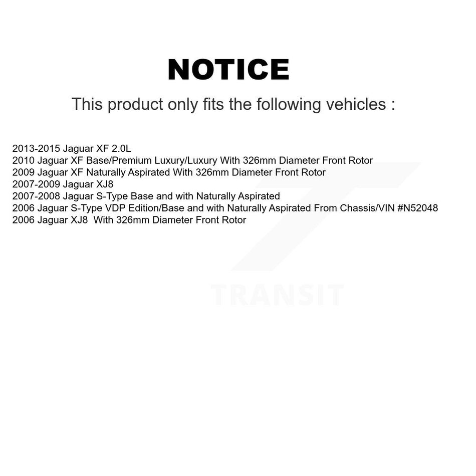 Front Hub Bearing Assembly With Disc Brake Rotors And Ceramic Pads Kit For Jaguar XF S-Type KBB-100747