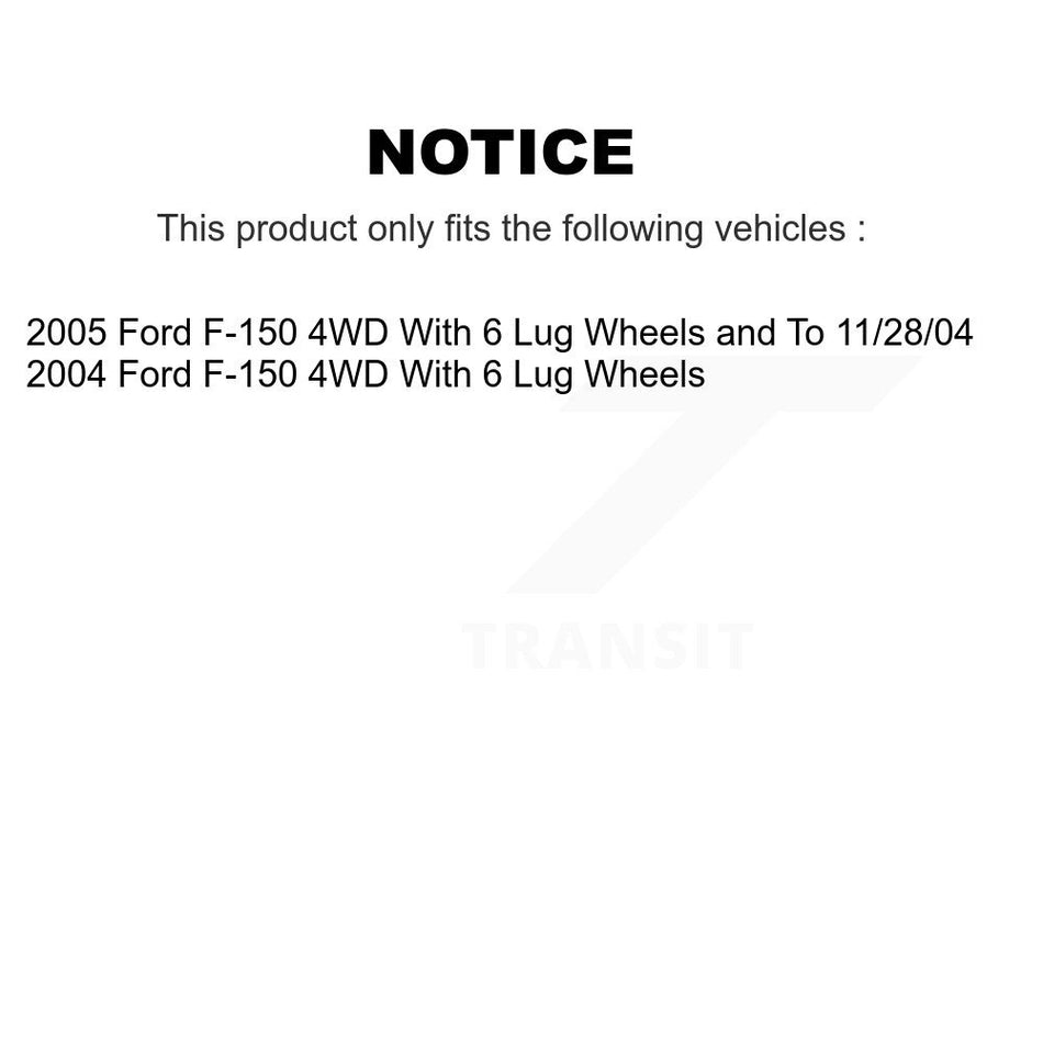 Front Hub Bearing Assembly With Disc Brake Rotors And Ceramic Pads Kit For Ford F-150 4WD KBB-100812