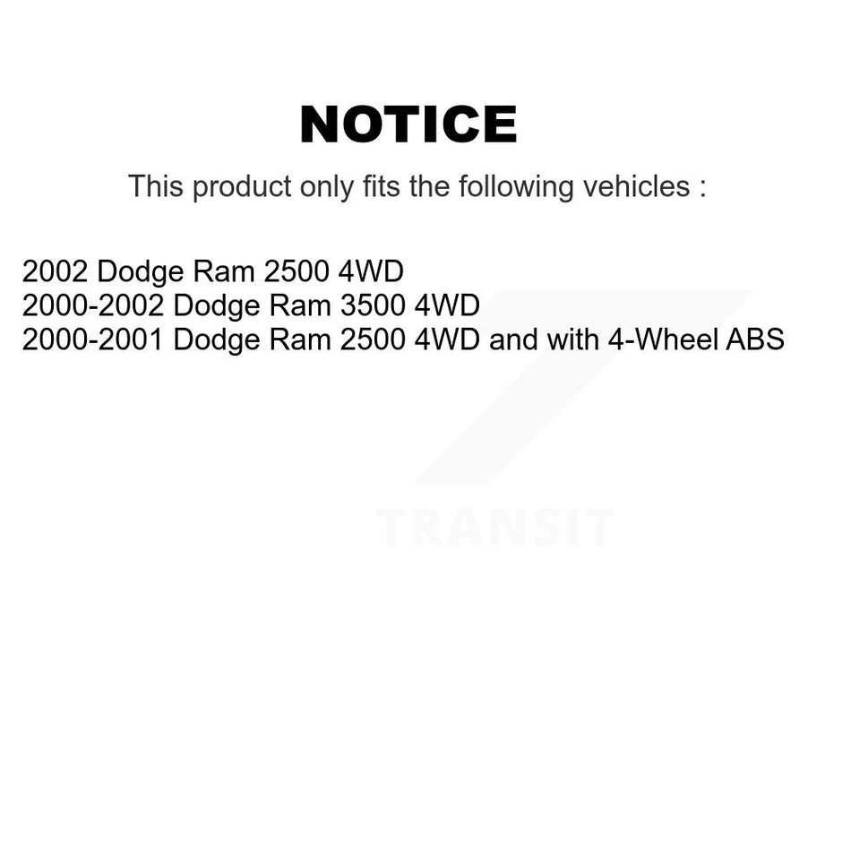 Front Hub Bearing Assembly With Disc Brake Rotors And Ceramic Pads Kit For Dodge Ram 2500 3500 KBB-100831