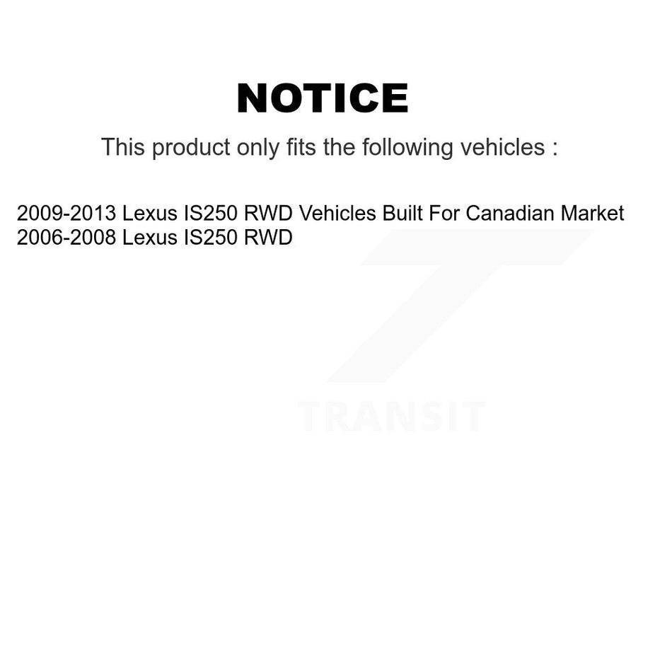 Front Hub Bearing Assembly With Disc Brake Rotors And Ceramic Pads Kit For Lexus IS250 RWD KBB-100952