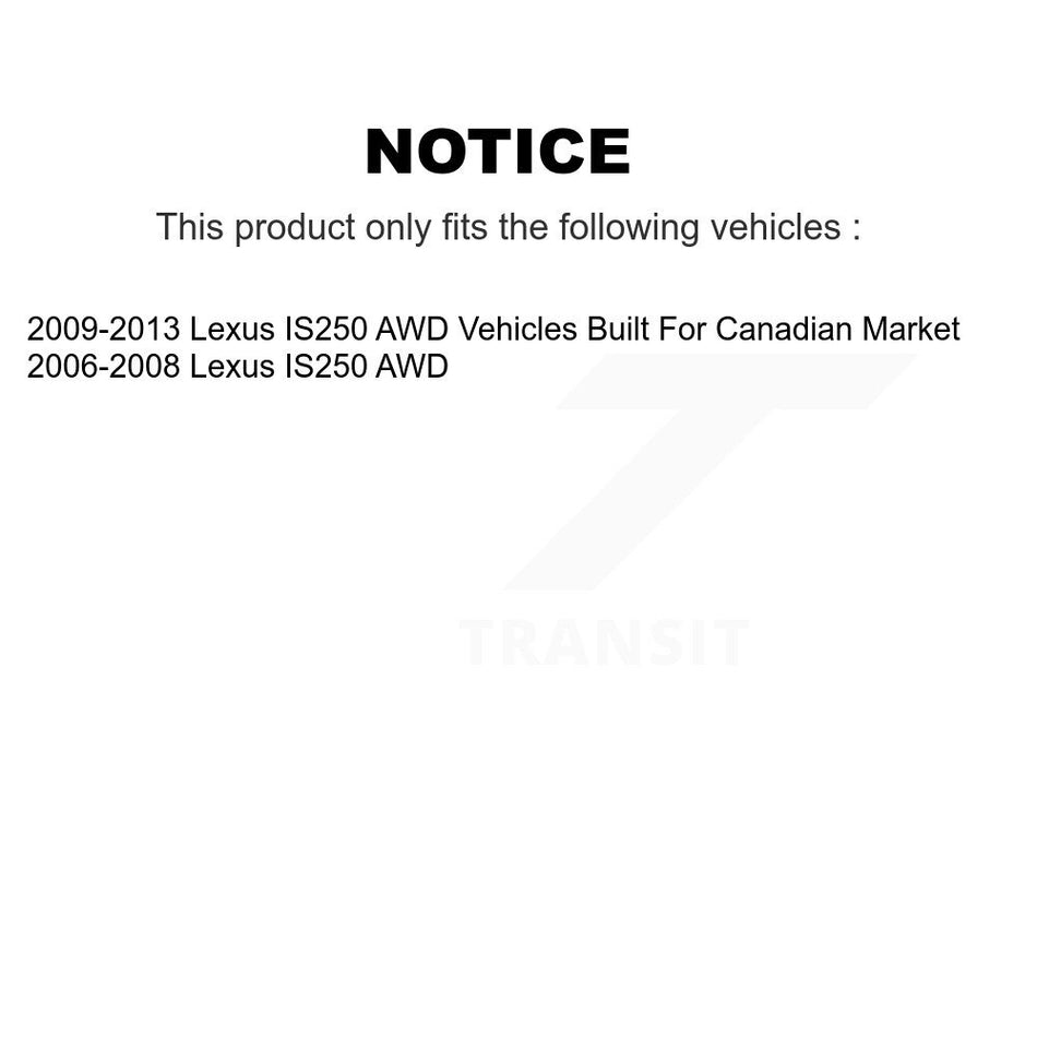 Front Hub Bearing Assembly With Disc Brake Rotors And Ceramic Pads Kit For Lexus IS250 AWD KBB-100953