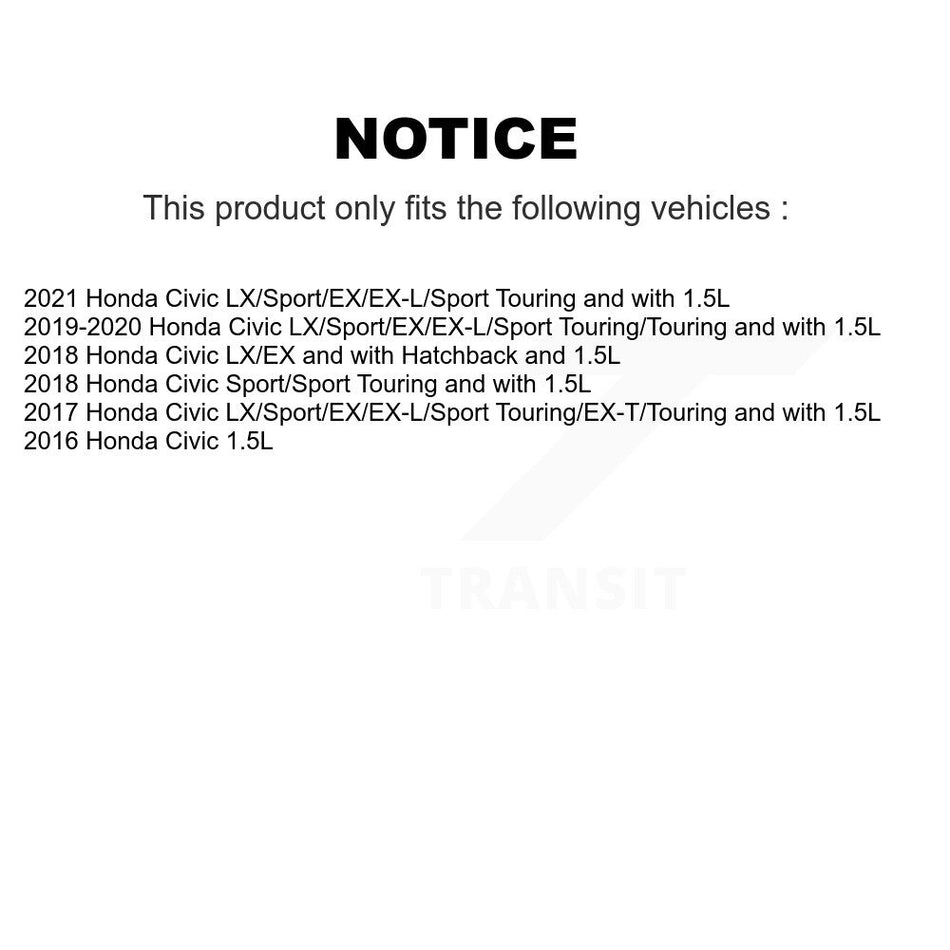 Front Wheel Bearing With Coated Drilled Slotted Disc Brake Rotors And Semi-Metallic Pads Kit For Honda Civic KBB-101000