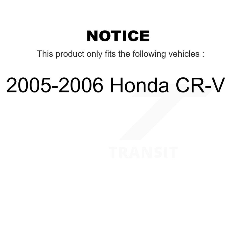 Front Wheel Bearing With Coated Disc Brake Rotors And Semi-Metallic Pads Kit For 2005-2006 Honda CR-V KBB-101383