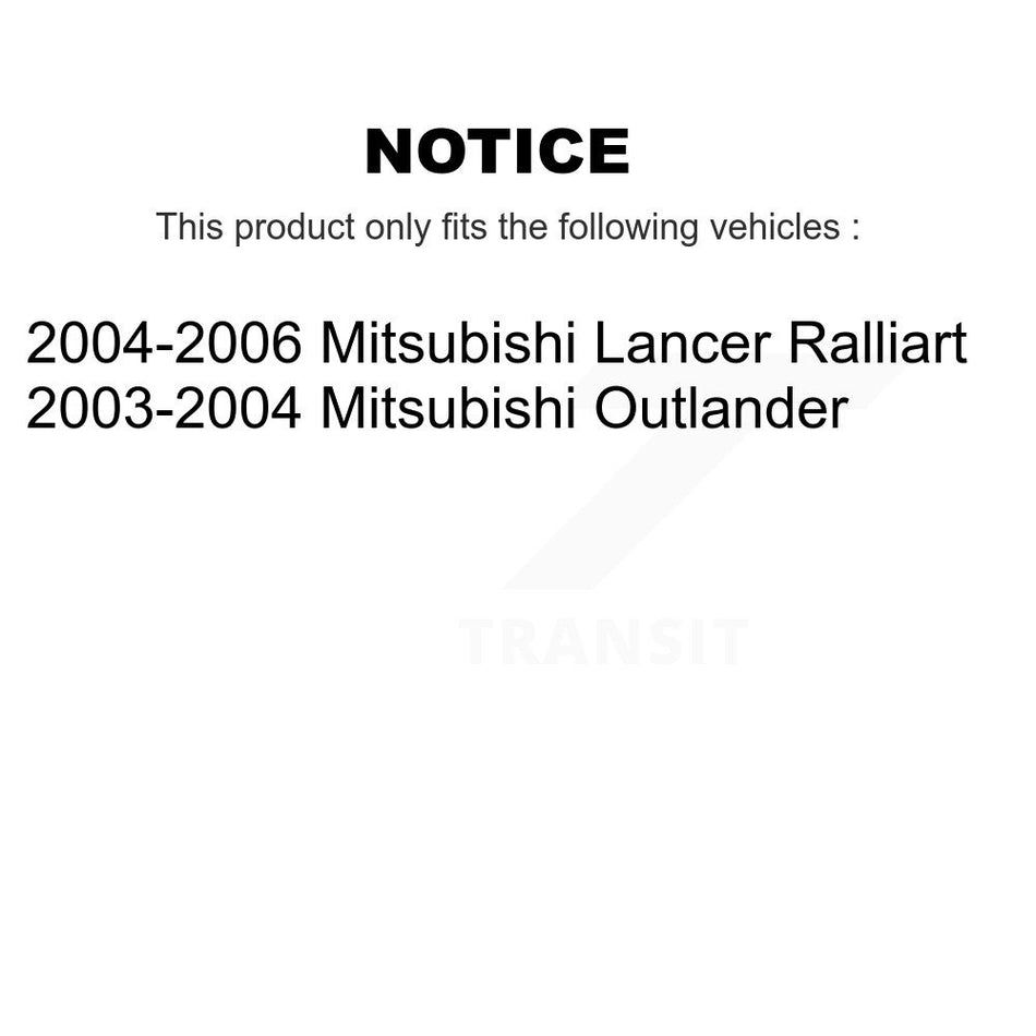 Front Wheel Bearing With Coated Disc Brake Rotors And Semi-Metallic Pads Kit For Mitsubishi Lancer Outlander KBB-101390