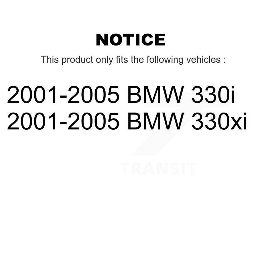 Front Wheel Bearing With Coated Disc Brake Rotors And Semi-Metallic Pads Kit For 2001-2005 BMW 330xi KBB-101393