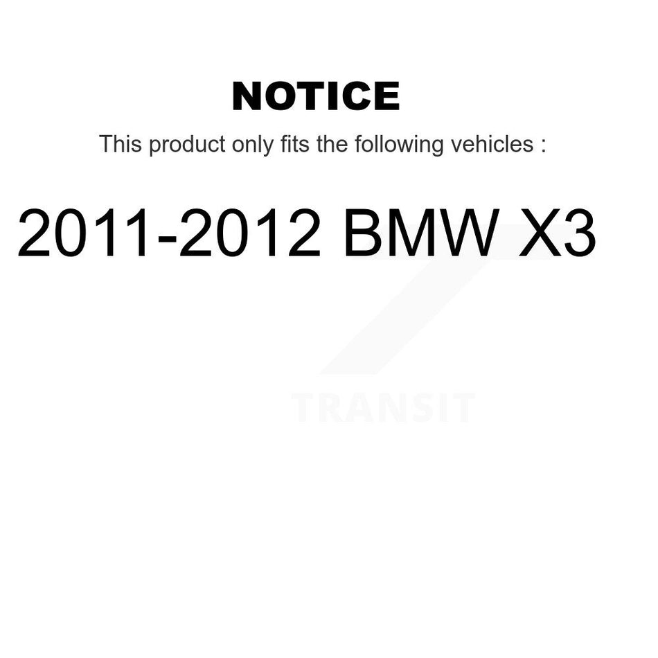 Front Wheel Bearing With Coated Disc Brake Rotors And Semi-Metallic Pads Kit For 2011-2012 BMW X3 KBB-101402