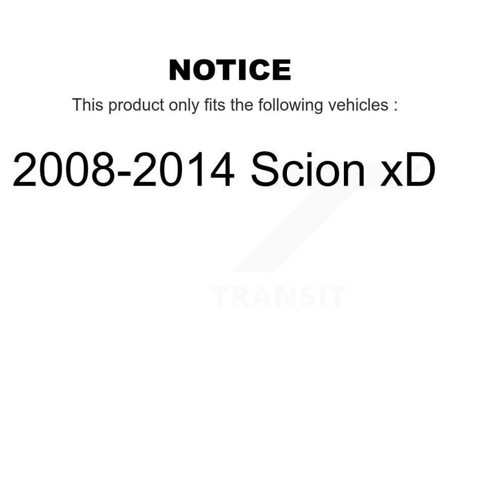 Front Wheel Bearing With Coated Disc Brake Rotors And Semi-Metallic Pads Kit For 2008-2014 Scion xD KBB-101465