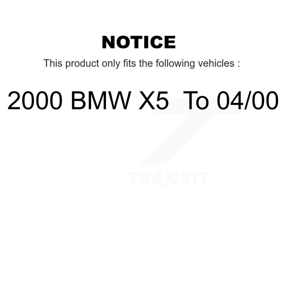 Front Wheel Bearing With Coated Disc Brake Rotors And Semi-Metallic Pads Kit For 2000 BMW X5 KBB-101702
