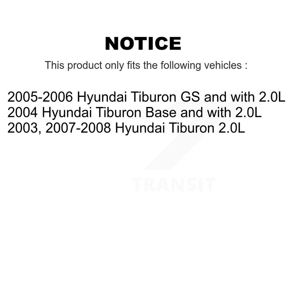 Front Wheel Bearing With Coated Disc Brake Rotors And Ceramic Pads Kit For Hyundai Tiburon KBB-101987