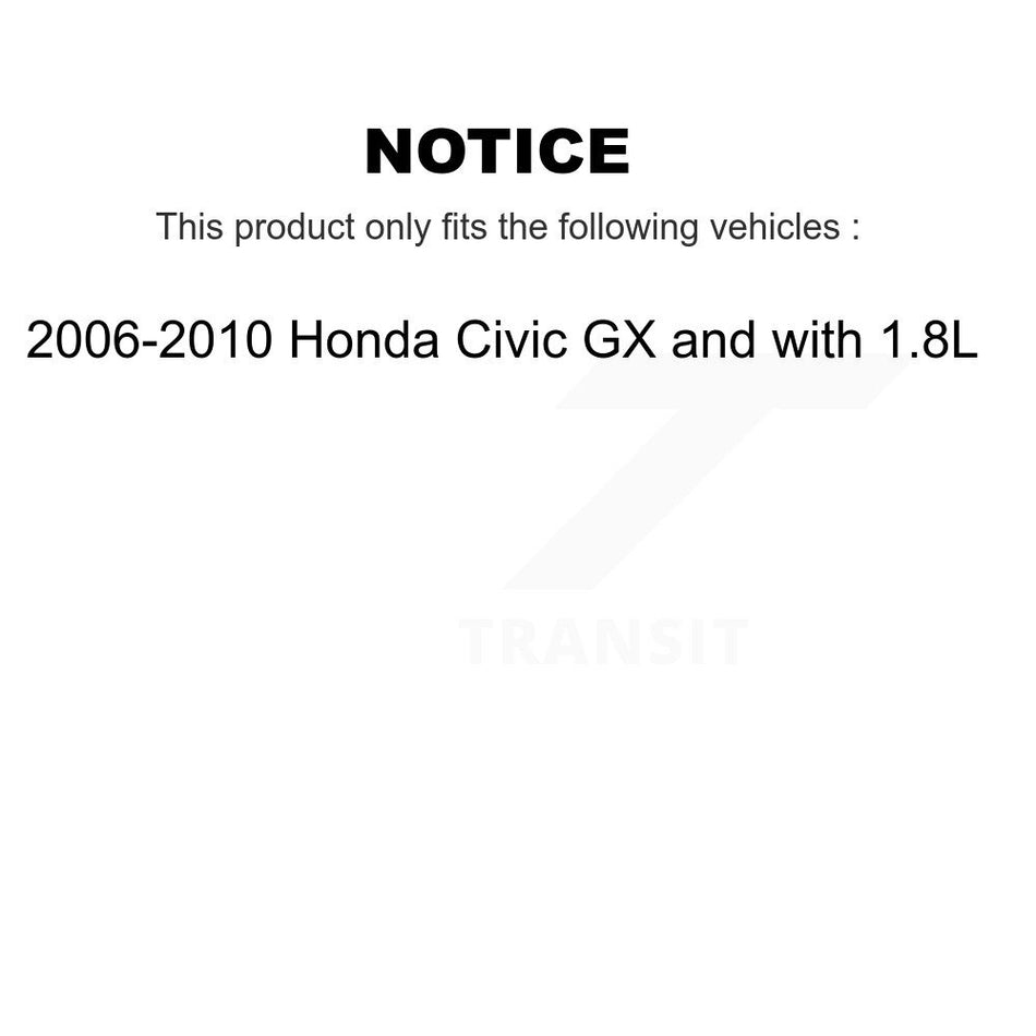 Front Wheel Bearing With Coated Disc Brake Rotors And Ceramic Pads Kit For 2006-2010 Honda Civic GX KBB-102027