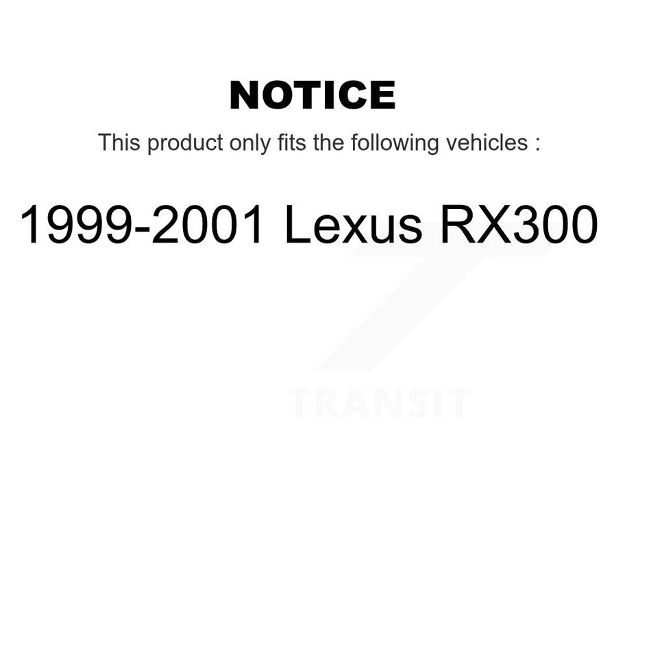 Front Wheel Bearing With Disc Brake Rotors And Semi-Metallic Pads Kit For 1999-2001 Lexus RX300 KBB-102173
