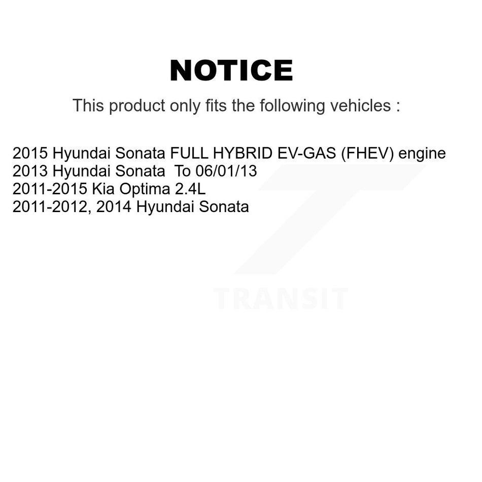 Front Wheel Bearing With Disc Brake Rotors And Semi-Metallic Pads Kit For Hyundai Sonata Kia Optima KBB-102234