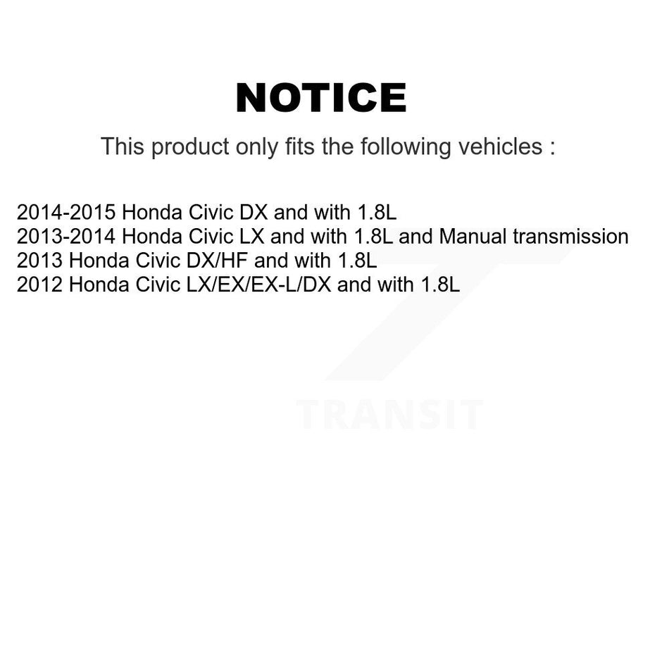 Front Wheel Bearing With Disc Brake Rotors And Semi-Metallic Pads Kit For Honda Civic KBB-102367