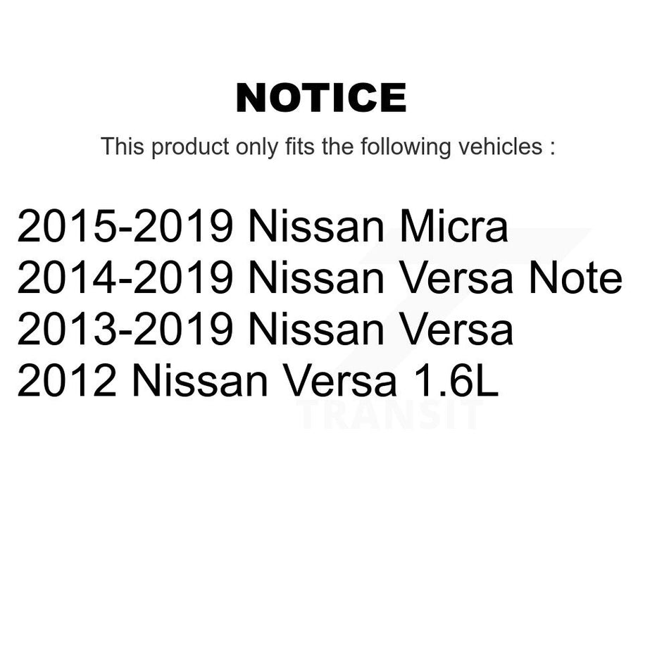 Front Wheel Bearing With Disc Brake Rotors And Semi-Metallic Pads Kit For Nissan Versa Note Micra KBB-102448
