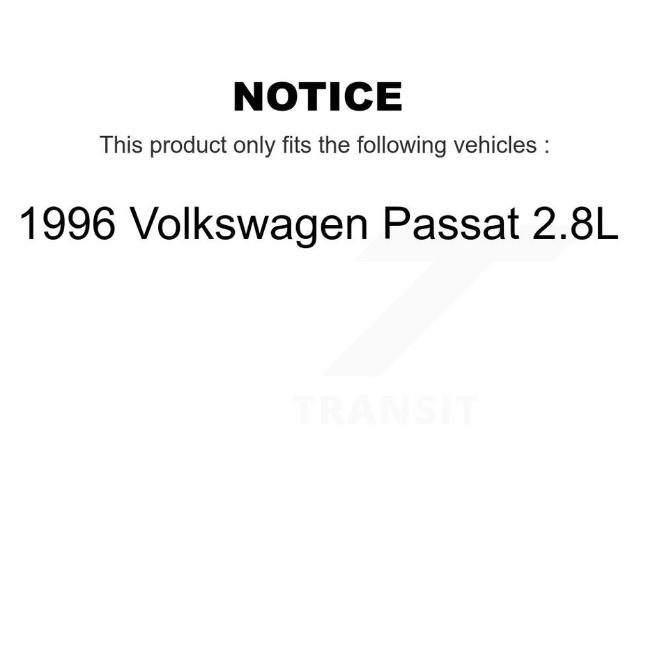 Front Wheel Bearing With Disc Brake Rotors And Semi-Metallic Pads Kit For 1996 Volkswagen Passat 2.8L KBB-102501