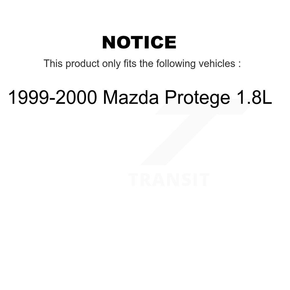 Front Wheel Bearing With Disc Brake Rotors And Semi-Metallic Pads Kit For 1999-2000 Mazda Protege 1.8L KBB-102543